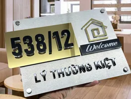 Bảng số nhà inox vàng gương 3D chữ nổi – Bảng Hiệu Vàng Bảng số nhà inox 3D chữ nổi nền vàng gương họa tiết Welcome cao cấp