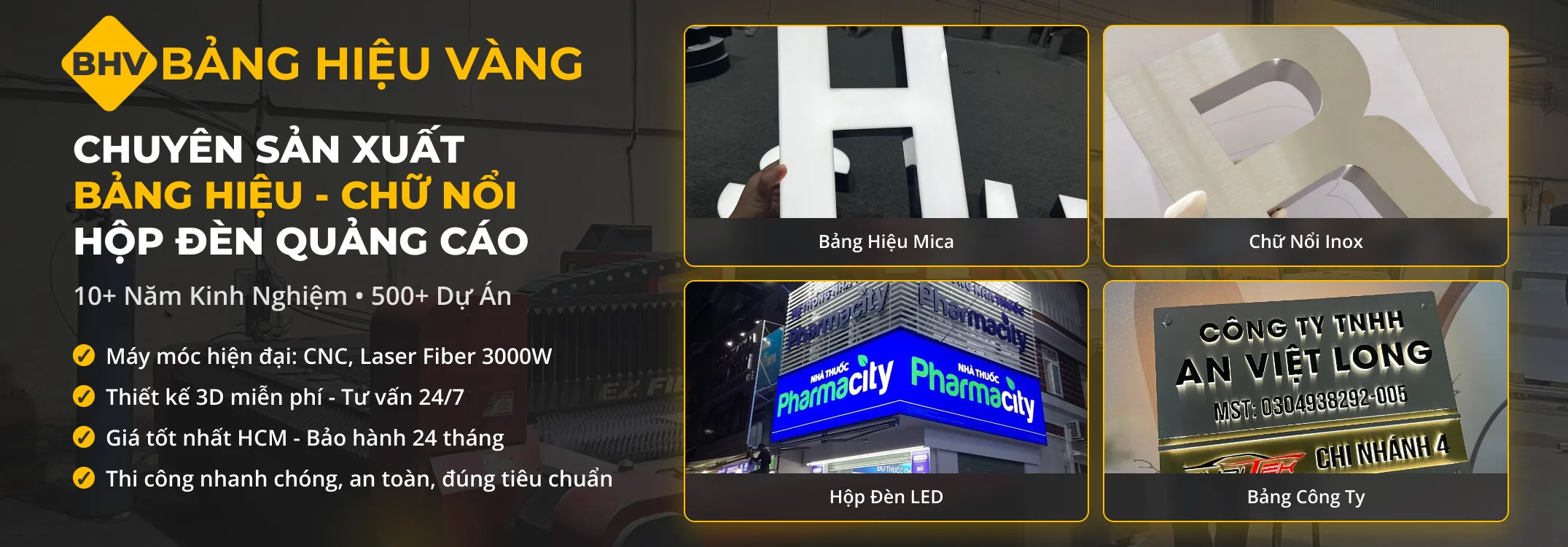 Bảng Hiệu Vàng - Dịch vụ thiết kế và thi công bảng hiệu quảng cáo chuyên nghiệp